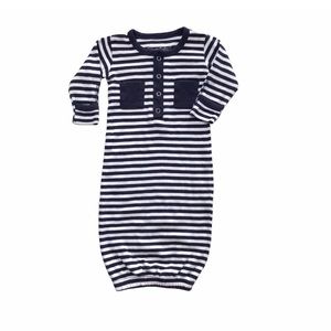 🆕 L'ovedbaby Organic Navy Stripe Pocket Gown
